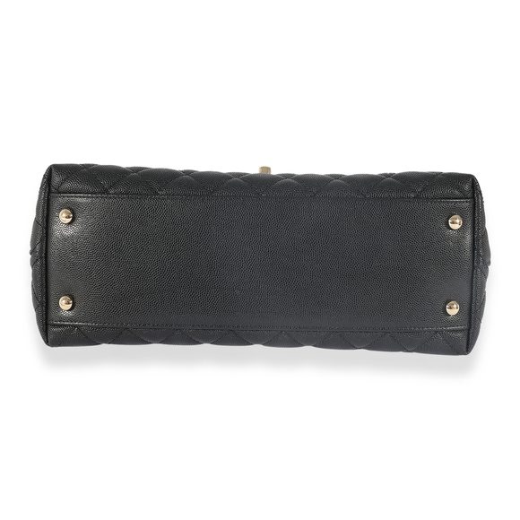 Chanel Black Quilted Caviar Medium Coco Top Handle Bag - Picture 5 of 6